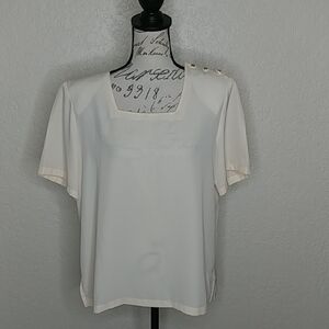 Patchington Short Sleeve Cream Shirt Size M